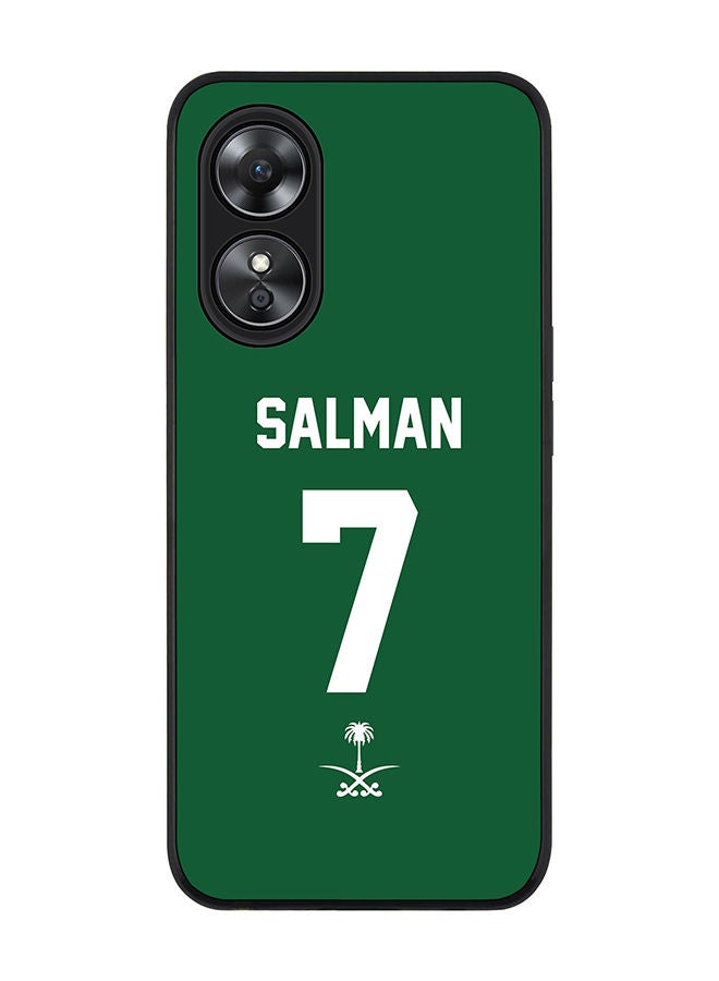 Stylizedd Rugged Black edge case for Oppo A97 Slim fit Soft Case Flexible Rubber Edges Anti Drop TPU Gel Thin Cover - Football Team - Saudi Arabia Player Name - Salman - Image 1