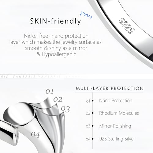 VANBARIS Sterling Silver Necklace Extenders for Women Silver Chain Extension Bracelet Extender Sterling Silver Chain Extenders for Necklaces 3 Piece Set（1, 2, 3 inch） - Image 4