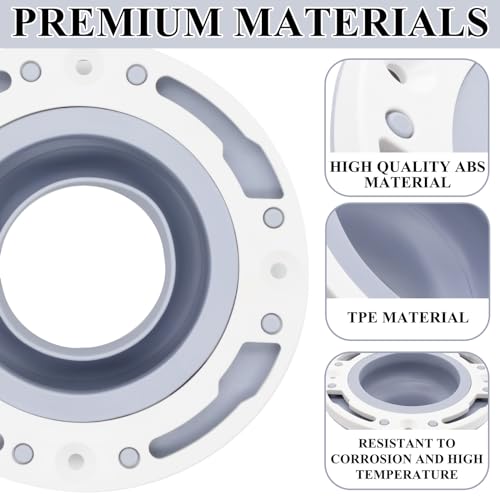Niuohoy Toilet Flange Repair Kit Fits for 4 Inch 5 Inch or Special 3 Inch Drain Pipe, Universal Toilet Flange for Toilet Repair and Installation, Perfect Seal No More Leaks (Gray) - Image 3