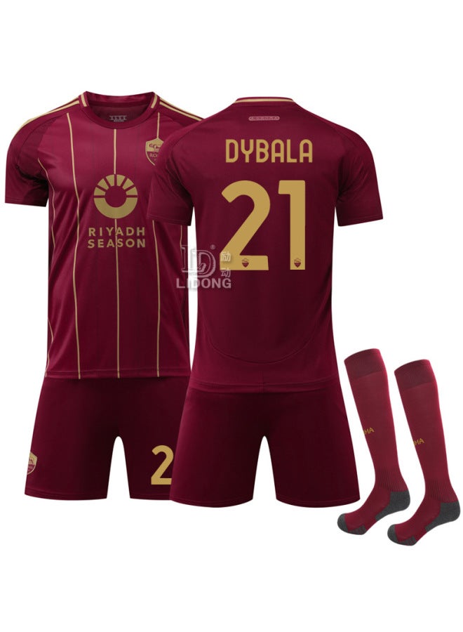 2425 Rome Home Jersey New No. 21 Dybala No. 11 Dove Bic Football Suit Serie A Sports Suit