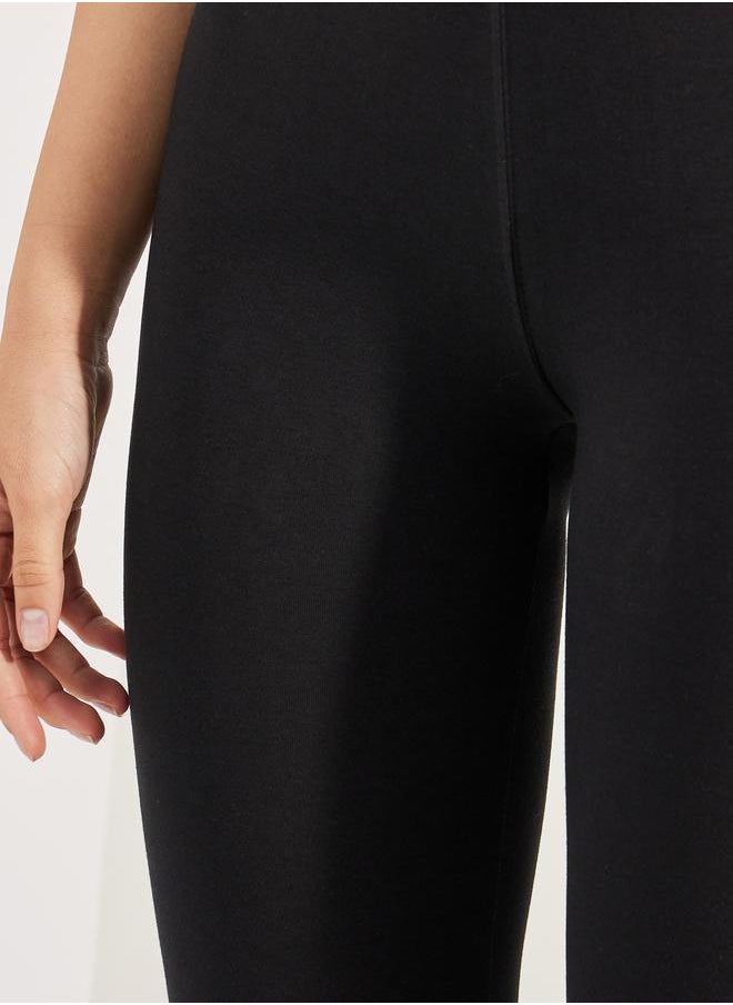 Styli - Elastic Waistband Basic Capri Length Leggings - Image 1