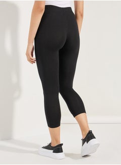 Styli Elastic Waistband Basic Capri Length Leggings  - Image 4