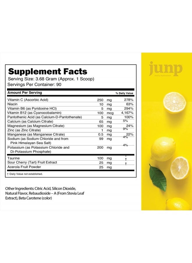 JUNP - Hydration Electrolyte Powder, Electrolytes Drink Mix, Hydration Mix, Sugar Free, Gluten Free, 0 Calories, 0 Carbs, Keto Friendly, NON - GMO Kosher, 90 Servings. (Lemonade) - Image 1