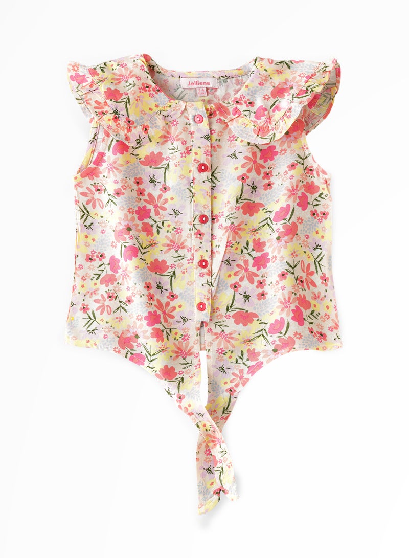 جيلين بلوزة بناتي من فيسكوز ناعم بتصميم أنيق ومريح لأجواء الربيع - Image 1