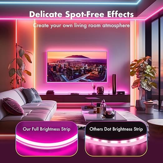 RIEO Hub RIEO Neon Rope Lights 164FT RGB Led Strip Lights Waterproof IP67 DIY Design Music Sync 44 Keys Remote Control Multiple Modesfor Living Room Bedroom Holiday Decoration  - Image 3