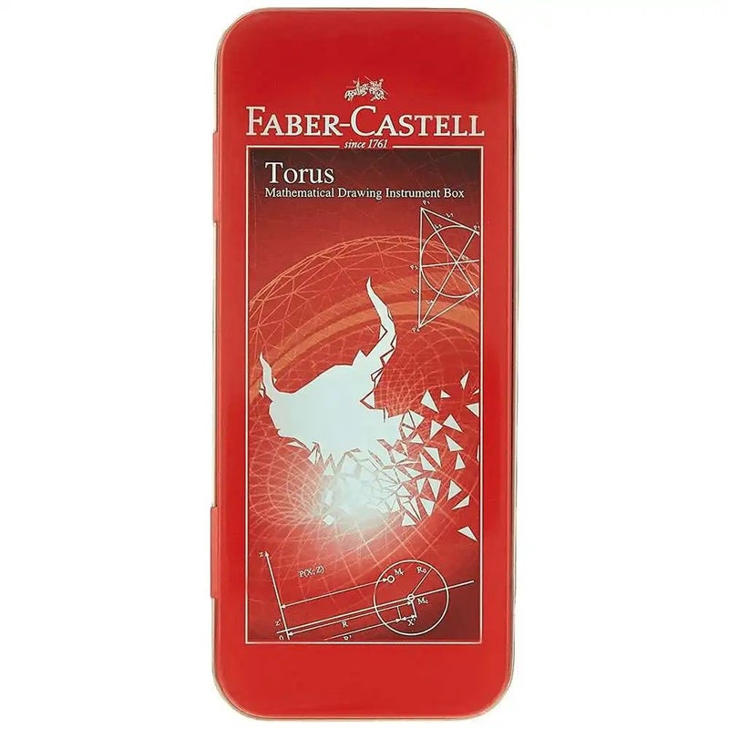 Faber Castell Torus Mathematical Drawing Instrument Box 9pcs Set- Red