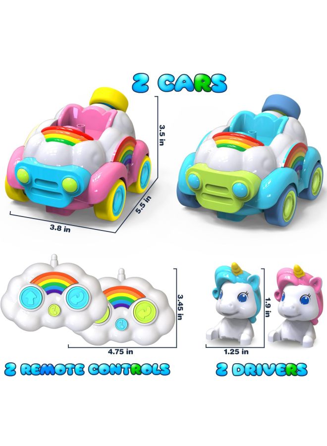 Loquat Cartoon 2.4G Remote Control Unicorn Dinosaur Remote Control Car Light Music Toy Car Children's Gifts-Color:2.4G Light Music Dinosaur Remote Control Car - Image 4