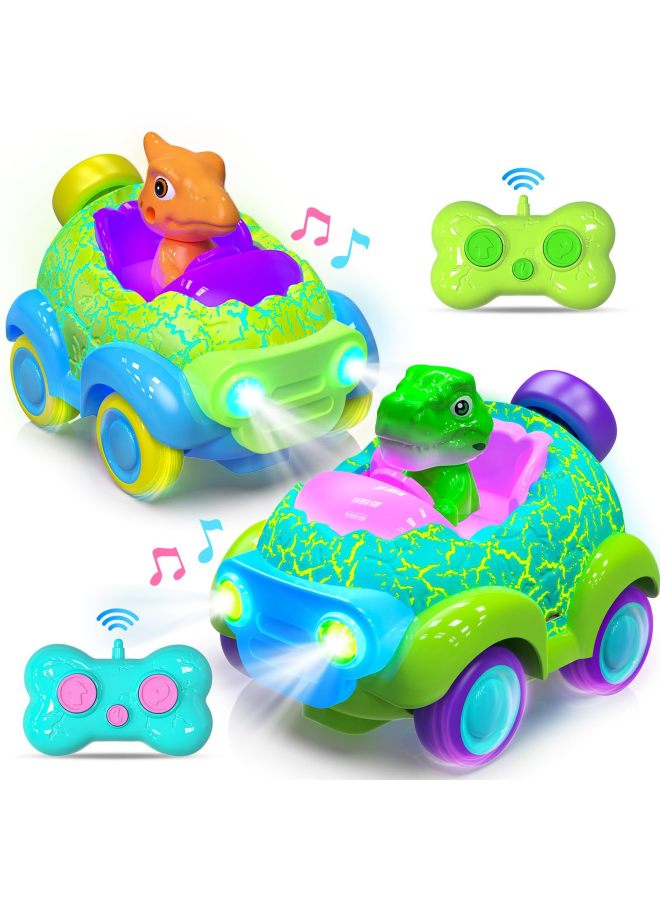 Loquat Cartoon 2.4G Remote Control Unicorn Dinosaur Remote Control Car Light Music Toy Car Children's Gifts-Color:2.4G Light Music Dinosaur Remote Control Car - Image 5