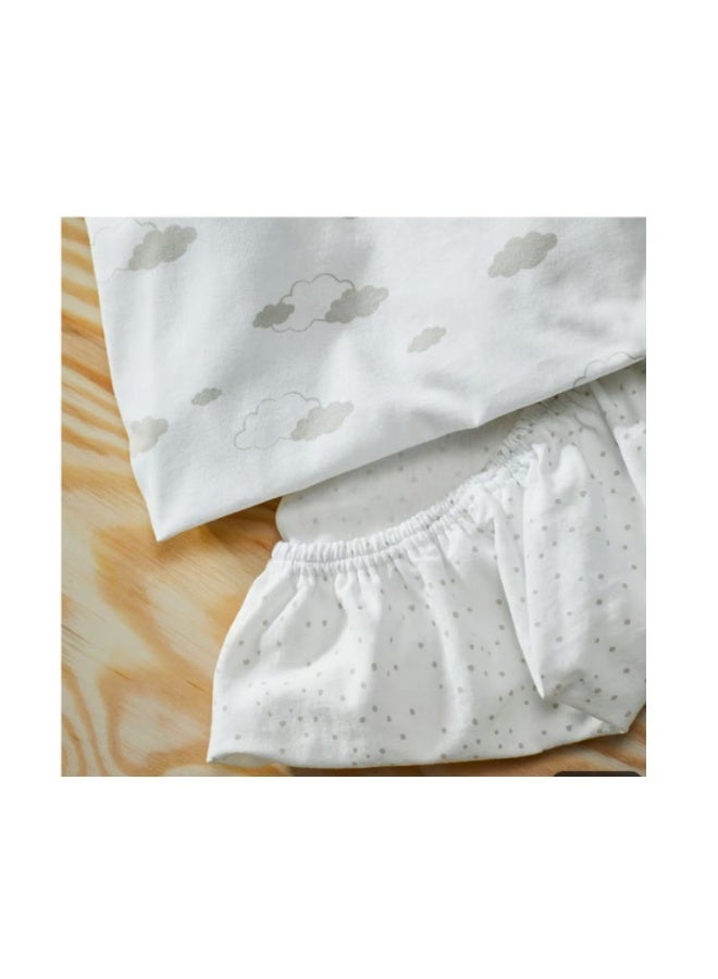 ALSKVARD ÄLSKVÄRD Fitted sheet for bassinet, clouds/dots/off-white - Image 5