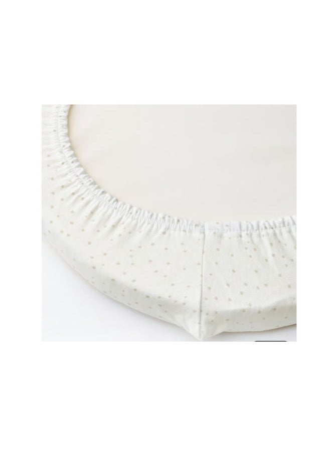 ALSKVARD ÄLSKVÄRD Fitted sheet for bassinet, clouds/dots/off-white - Image 3