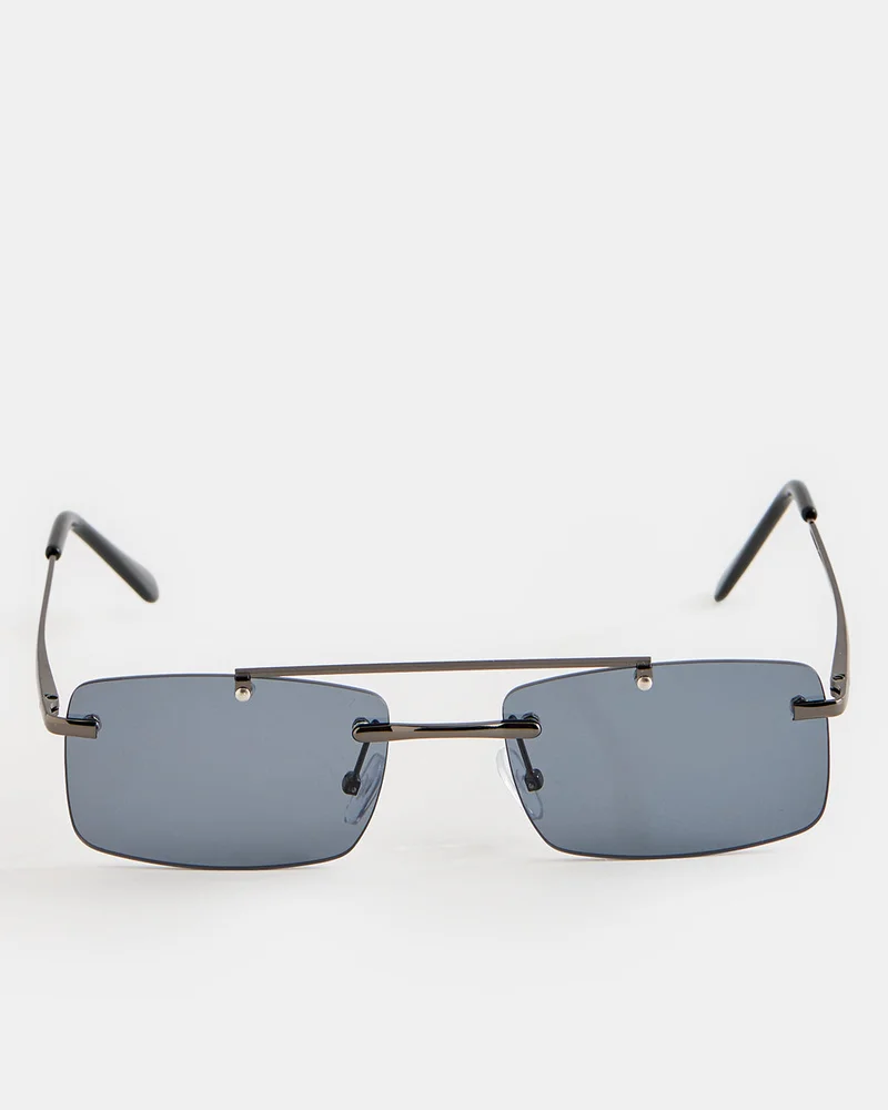 REDTAG Men's Black And Grey Aviator Sunglasses
