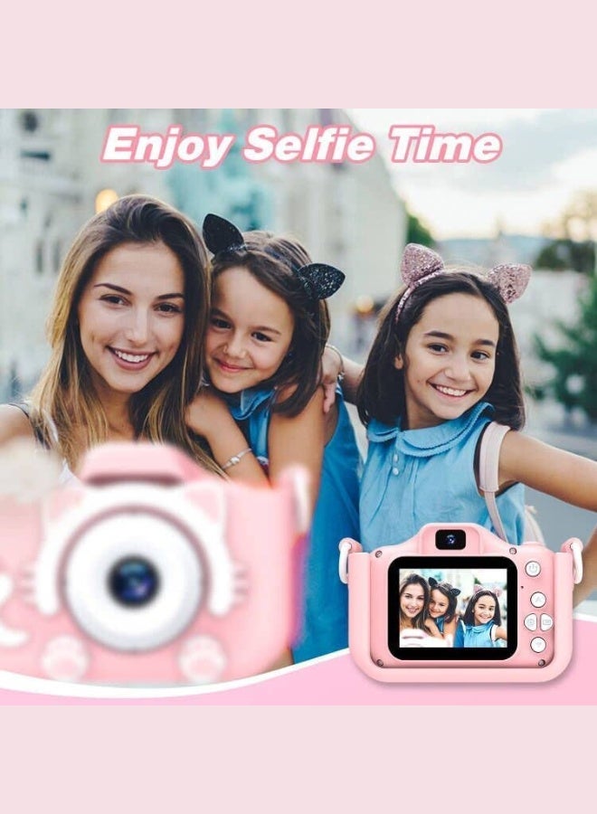 MANAM TRADING Kids Camera 1080P HD Digital Video Camera Toy for 3-12 Year Old Boys Girls Birthday Festival Gifts for Kids USB Rechargeable Kids Selfie Camera(Pink) - Image 5