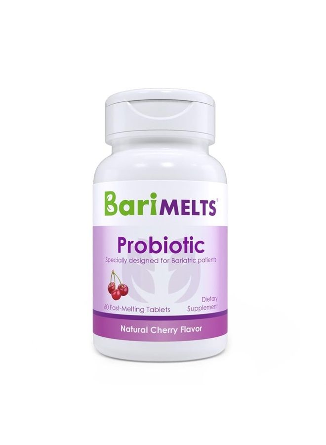 BariMelts Probiotic, Dissolvable Bariatric Vitamins, Natural Cherry Flavor, 60 Fast Melting Tablets - Image 1
