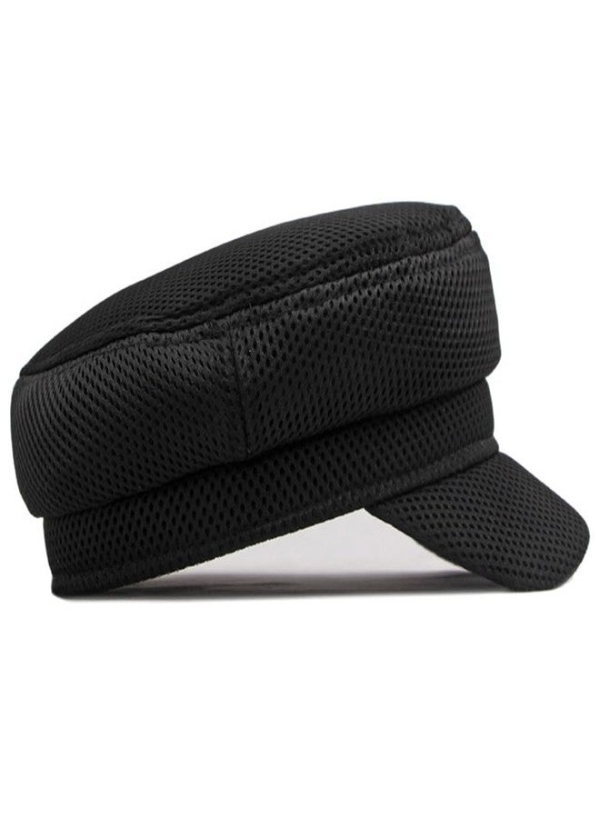 FASHIXD Newsboy Hats for Women Mesh Gatsby Cap Summer Chauffeur Plain Beret Hats (US, Alpha, One Size, Black) - Image 3