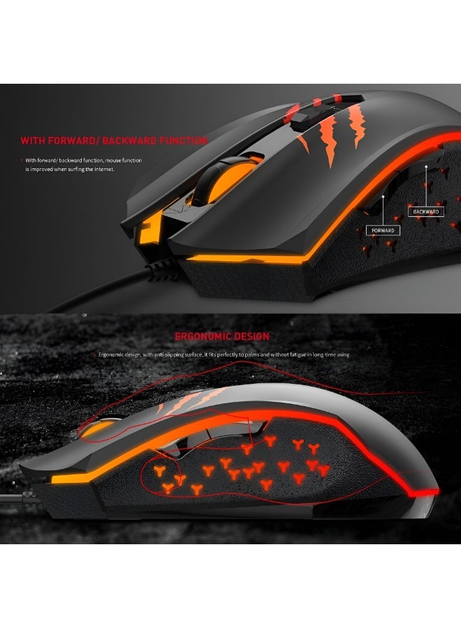 هافيت ماوس ألعاب احترافي HAVIT GAMENOTE MS1027 بإضاءة تنفس RGB – 4 مستويات DPI حتى 3600 – تصميم مريح مضاد للانزلاق – لون اسود - Image 2