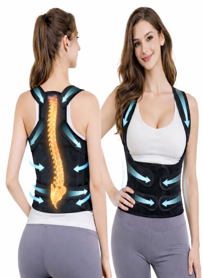 TNDCKP Posture Corrector for Men and Women - Dual-Zone Elastic Design with Adjustable Straps, Helps Improve Posture and Relieve Back Discomfort, Comfortable for Office Wear (Black, Medium) - Image 1