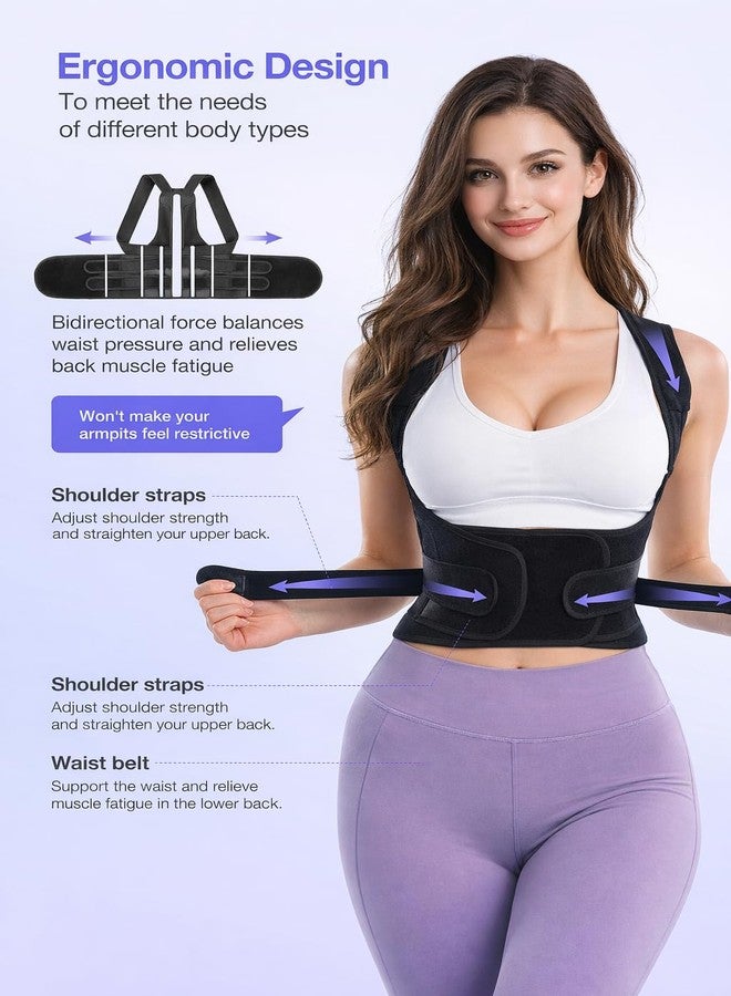 TNDCKP Posture Corrector for Men and Women - Dual-Zone Elastic Design with Adjustable Straps, Helps Improve Posture and Relieve Back Discomfort, Comfortable for Office Wear (Black, Medium) - Image 3