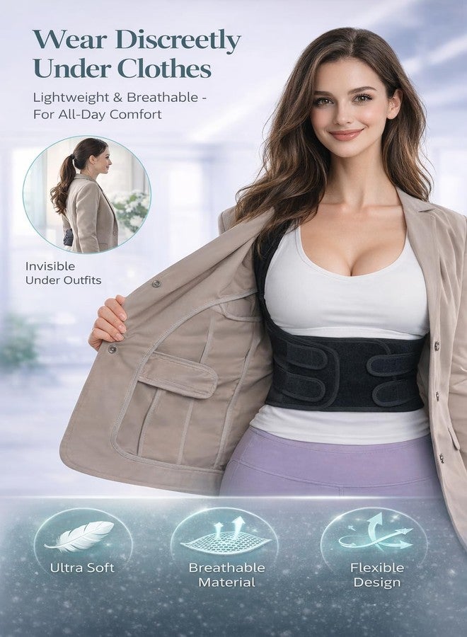 TNDCKP Posture Corrector for Men and Women - Dual-Zone Elastic Design with Adjustable Straps, Helps Improve Posture and Relieve Back Discomfort, Comfortable for Office Wear (Black, Medium) - Image 2