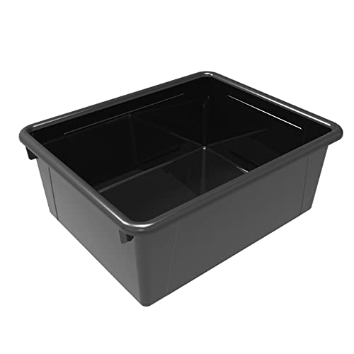 Storex Letter Size Deep Storage Tray – Organizer Bin for Classroom, Office and Home, Black, 5-Pack (62523U05C) - Image 4