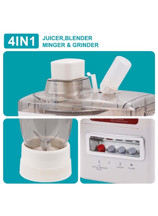 Winning Star ST-5558 4-in-1 Blender & Juicer Machine, 350W Electric Blender with 1.5L Jar, Juicer, Grinder & Mincer, Stainless Steel Blades, 2 Speeds with Pulse, Automatic Pulp Separation - Image 2