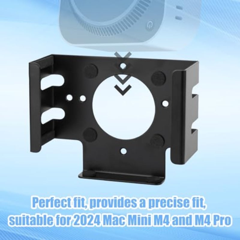 Space-Saving Under Desk Mount for Mac Mini M4 and M4 Pro 2024, Durable Carbon Steel Stand, Monitor Holder Bracket for Efficient Heat Dissipation - Image 2
