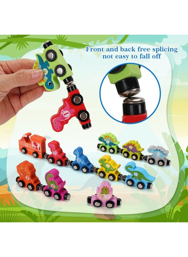 NASHRIO - Dinosaur Toys For 2 3 4 Years Old Boys Dinosaur Wooden Magnetic Train Set Fun Kids Educational Gifts Toys For Ages 24 Toddler Learning Toys For Birthday Gifts - Image 1