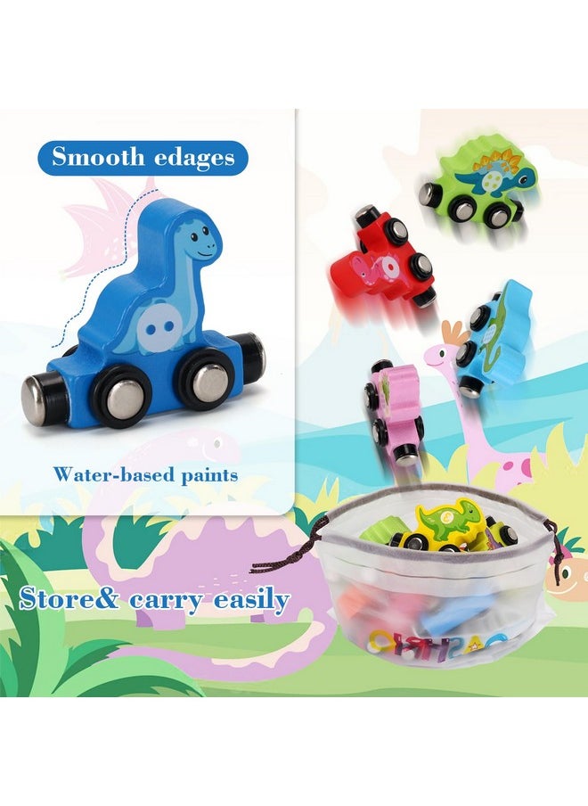 NASHRIO - Dinosaur Toys For 2 3 4 Years Old Boys Dinosaur Wooden Magnetic Train Set Fun Kids Educational Gifts Toys For Ages 24 Toddler Learning Toys For Birthday Gifts - Image 1