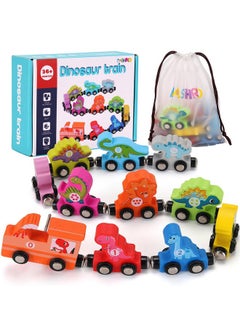Dinosaur Toys For 2 3 4 Years Old Boys Dinosaur Wooden Magnetic Train Set Fun Kids Educational Gifts Toys For Ages 24 Toddler Learning Toys For Birthday Gifts