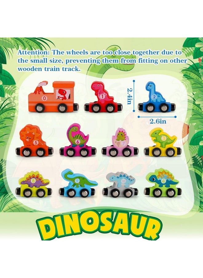 NASHRIO - Dinosaur Toys For 2 3 4 Years Old Boys Dinosaur Wooden Magnetic Train Set Fun Kids Educational Gifts Toys For Ages 24 Toddler Learning Toys For Birthday Gifts - Image 1