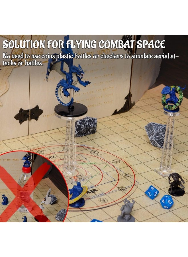 CZYY - Dnd Flying Miniatures Combat Riser (Set Of 2) Acrylic Laser Cut Flight Stand Terrain From 0 To 9999 Ft Perfect For Dungeons And Dragons, Warhammer, D&D And Tabletop Rpg - Image 1