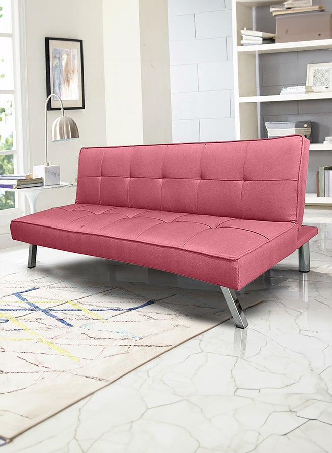 In-House Sandi | 3-Seater Sofabed 2 In 1 Upholstered In Velvet 30x177x107 cm- Dark Pink - Image 1