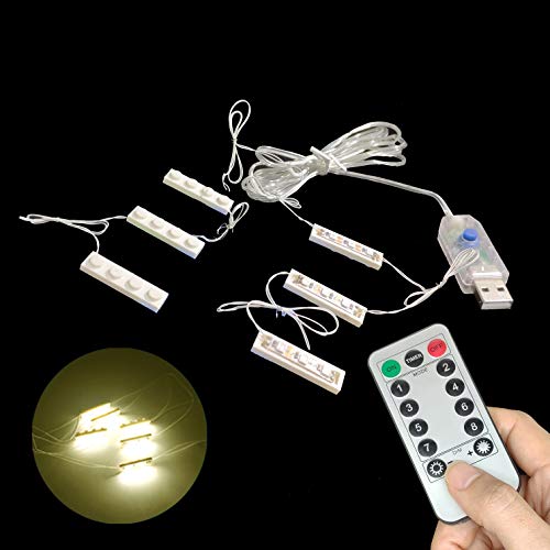 Bowerful 3 Packs X LED Down Lights USB Powered Brick Warm White LED Compatible with Lego Bricks or Major Brand Bowerful - Image 1