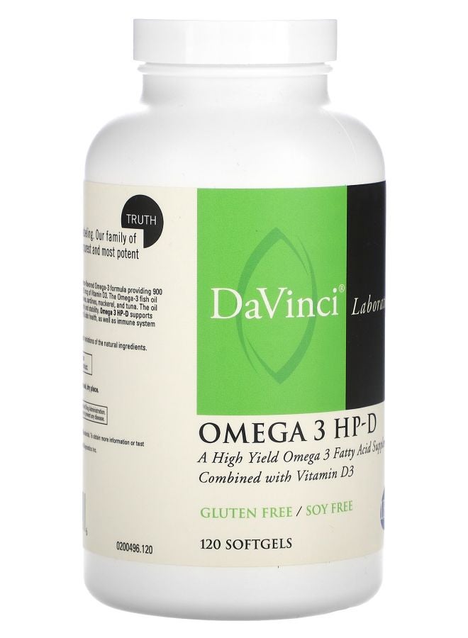 DaVinci Laboratories Omega 3 HP-D 120 Softgels - Image 2