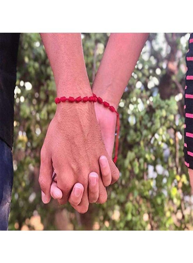 kelistom Handmade Buddhist String Bracelets for Women Men Tibetan Adjustable Woven Rope Bracelet for Protection and Luck, Red and Black, 2or 6 pcs/set, 5.8'' to 12'', synthetic-fiber, Cubic Zirconia - Image 2