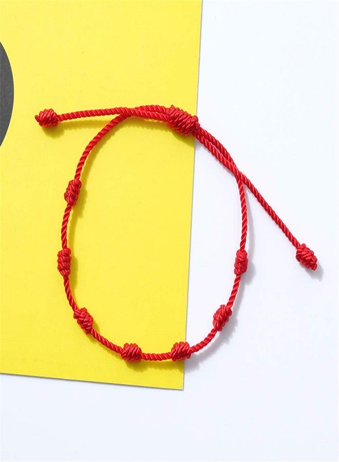 kelistom Handmade Buddhist String Bracelets for Women Men Tibetan Adjustable Woven Rope Bracelet for Protection and Luck, Red and Black, 2or 6 pcs/set, 5.8'' to 12'', synthetic-fiber, Cubic Zirconia - Image 5