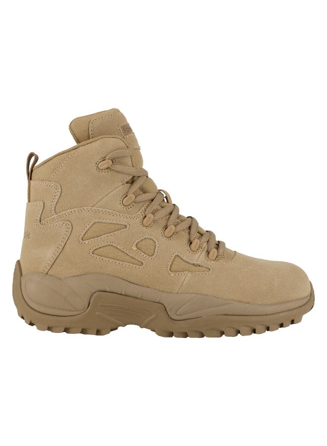 Reebok Work Rapid Response RB8694 6" Desert Tan Tactical Boots for Men - Field Proven Duty Footwear with Side Zipper, Shock Absorbing Comfort - Image 1