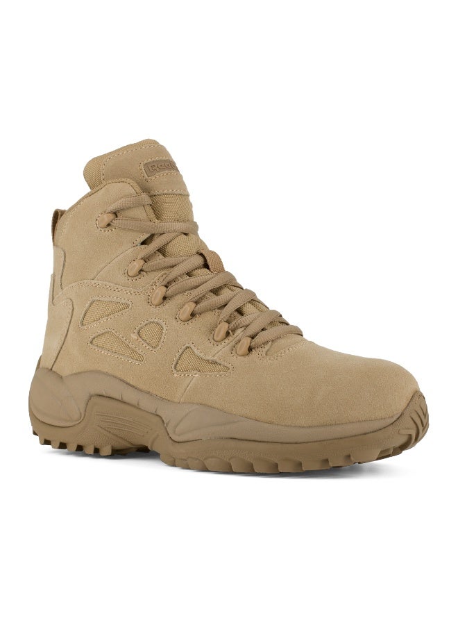 Reebok Work Rapid Response RB8694 6" Desert Tan Tactical Boots for Men - Field Proven Duty Footwear with Side Zipper, Shock Absorbing Comfort - Image 3