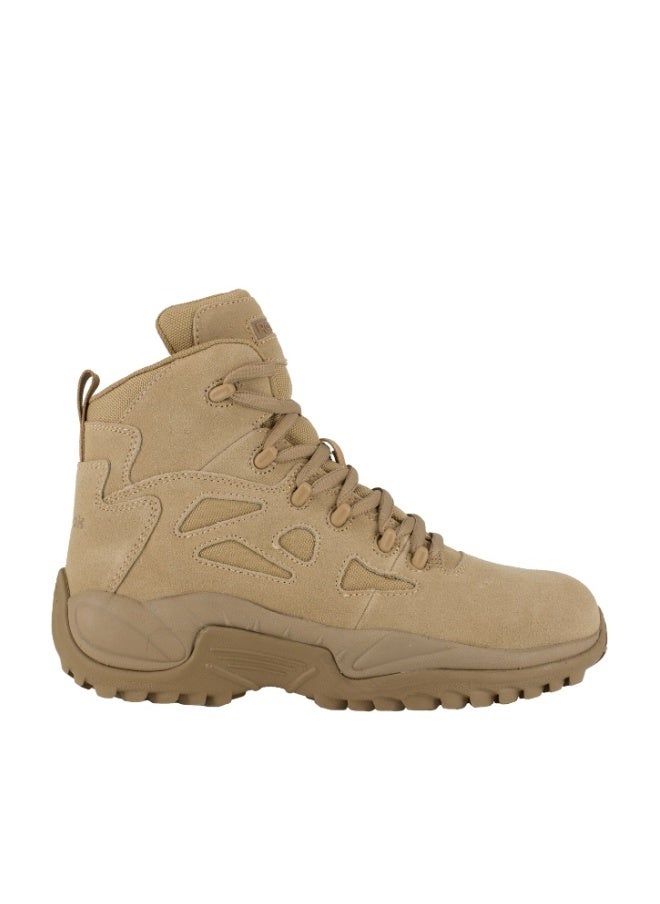Reebok Work Rapid Response RB8694 6" Desert Tan Tactical Boots for Men - Field Proven Duty Footwear with Side Zipper, Shock Absorbing Comfort - Image 1
