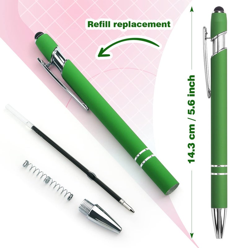 Bribobo 8 Pack Ballpoint Pen 2-in-1 Stylus Retractable Ballpoint Pen with Stylus tip, Metal Stylus Pen for Touch Screens, 1.0 mm Black Ink - Image 3