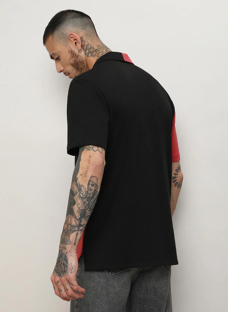 CAHOOT  Men's Crimson Red & Jet Black Maxi Checkers Shirt for Men | Best Price UAE