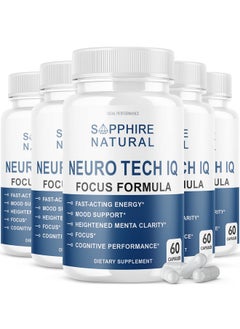 IDEAL PERFORMANCE (5 Pack) Neuro Tech Iq Brain Supplement Neurotech Iq Focus Formula Pills (300 Capsules)  - Image 2