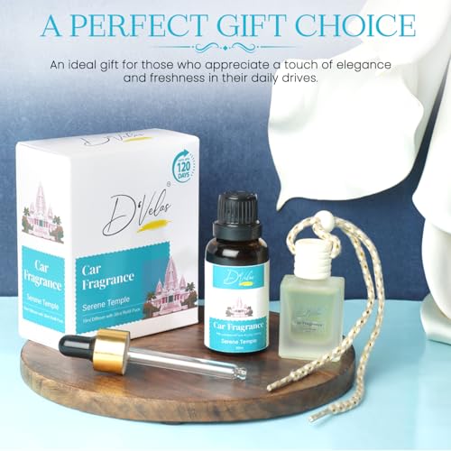 D'Velas D’Velas™ 40ml Car Freshener Diffuser Set – Long-Lasting Upto 120 Days | Serene Temple | No Paraben | 10ml Wooden Lid Bottle with 30ml Refill | Perfume Diffuser | Odor Eliminator for Car Interior - Image 4