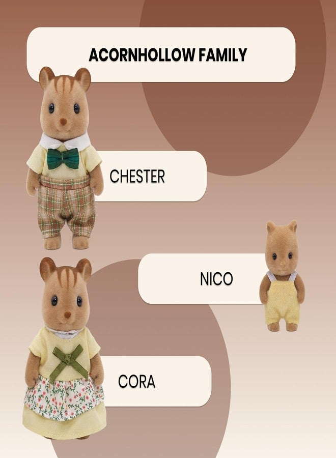 OLEOCA Family Brown Chipmunk Figures - Set of 3 Collectible Flocked Mini Dolls with Removable Clothes, Dollhouse Pretend Play Set for Kids Ages 3+ - Image 4