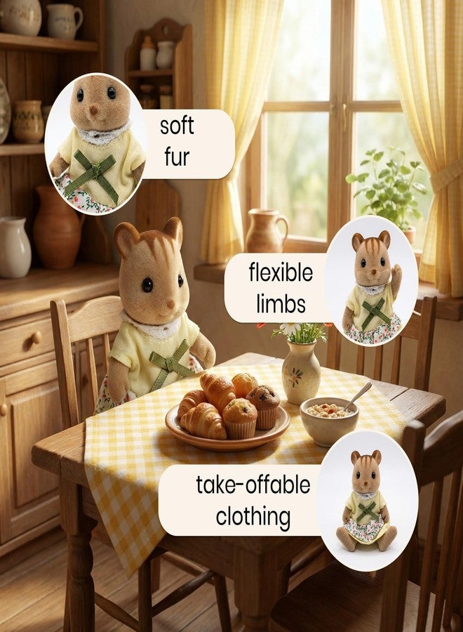 OLEOCA Family Brown Chipmunk Figures - Set of 3 Collectible Flocked Mini Dolls with Removable Clothes, Dollhouse Pretend Play Set for Kids Ages 3+ - Image 5