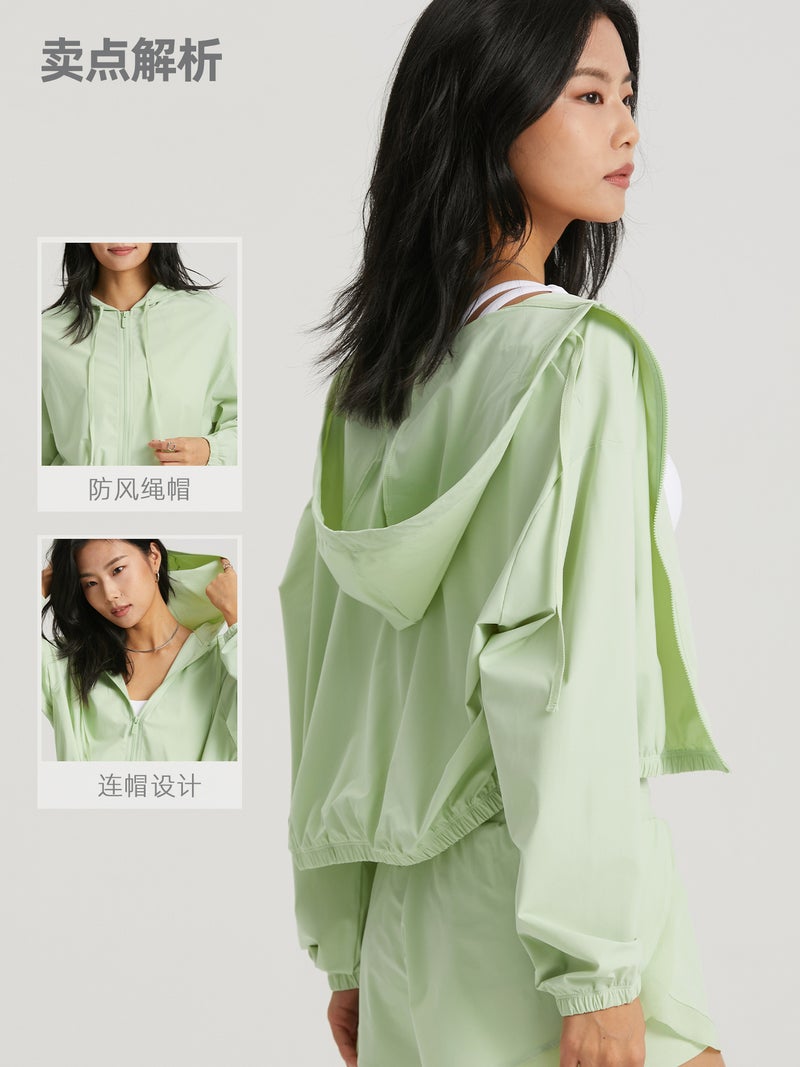 Aido'S New Yoga Top Short Zipper Dopamine Sun Protection Sports Jacket Hooded Casual Running Fitness Clothing - Image 3