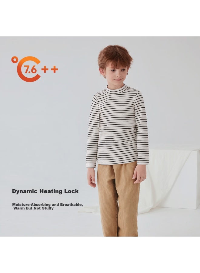 Junejunior Children's Warm Base Layer Top Half Turtleneck Autumn Winter Long Sleeve Inner Shirt For Boys And Girls - Image 2