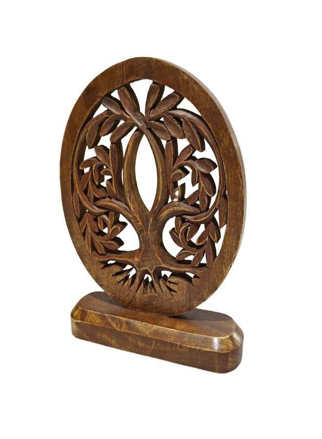 VANIYA CRAFTS تمثال خشبي منحوت يدويًا من VANIYA CRAFTS®، على شكل شجرة، يُستخدم كديكور منزلي لغرفة المعيشة، غرفة النوم، المكتب، أو الخزائن. - Image 5