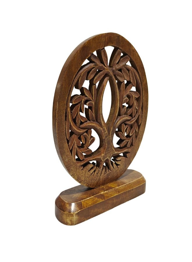 VANIYA CRAFTS تمثال خشبي منحوت يدويًا من VANIYA CRAFTS®، على شكل شجرة، يُستخدم كديكور منزلي لغرفة المعيشة، غرفة النوم، المكتب، أو الخزائن. - Image 2