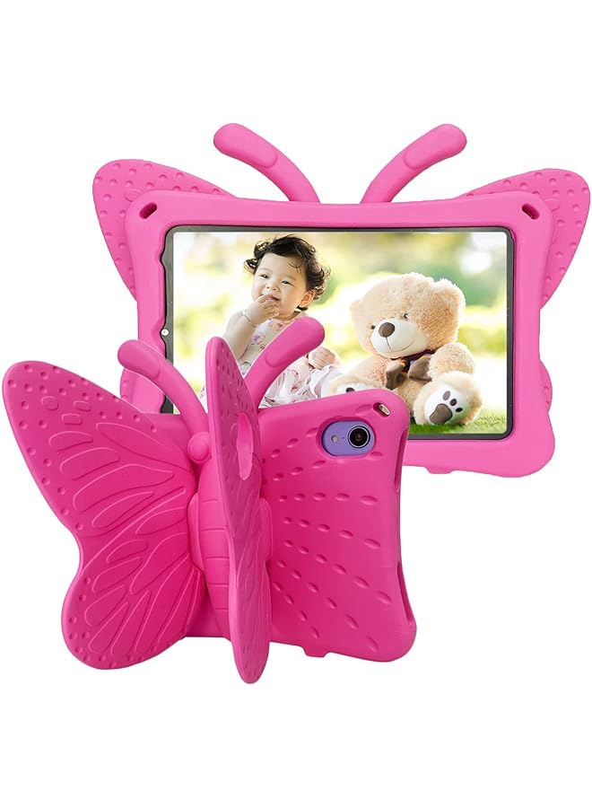 إيروريكس حافظة ايباد ميني 6 من كيدز باترفلاي حافظة ايباد ميني 2021 للاطفال مقاومة للصدمات وخفيفة الوزن مصنوعة من إسفنج ايفا لحماية فائقة لاجهزة ايباد ميني 8.3 انش للبنات باللون الوردي - Image 1