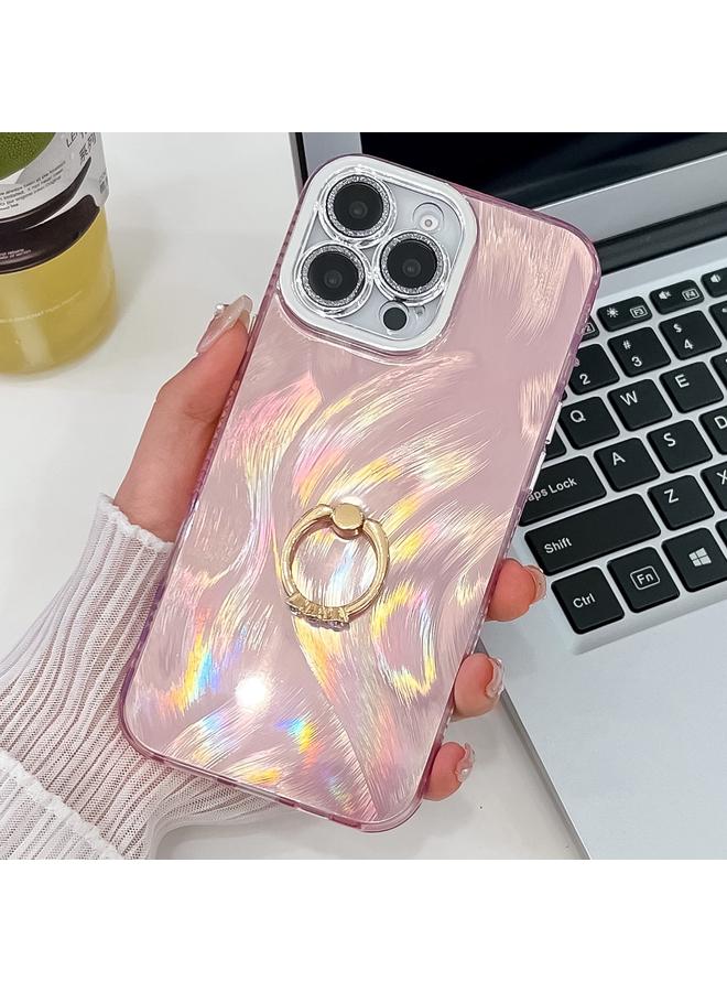 اس-توب جراب لهاتف iPhone 16 Pro Max مطلي بطبقة لامعة وحلقة من مادة TPU مع غشاء عدسة - Image 1